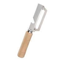 Daržovių skustukas su ergonomiška medine rankena 2 viename butelių atidarytuvas Platus lenktas ašmenys Aštrus skustukas bulvėms, obuoliams, citrusiniams vaisiams, morkoms Virtuvės įrankiai 2pcs white