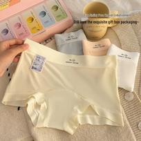Ouro Feng Women's 5-Pack Seamless Ice Silk Antibacterial Mid-Waist Underwear with 10A Cotton Breathable Crotch. XL [110-130 jin] žalia