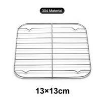 Square Cooking Rack Air Fryer Grill Steamer Rack 304 Stainless Steel Bbq Net Home Kitchen Oven Steamer Cooker Barbecue Bracket 13×13