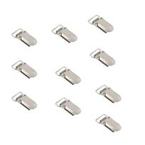 10pcs Metal Pacifier Clips Suspender Buckle Clips Adjustable Strap Clips for Baby Clothes Accessories Durable and Practical white