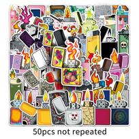 50pcs Creative Cool Graffiti Lighter Stickers for Decorating Water Bottles, Luggage, and Skateboards