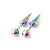 2 Pcs Men Women Round Ball Fashion Jewelry Titanium Steel Ear Stud Piercing Earrings įvairiaspalvis