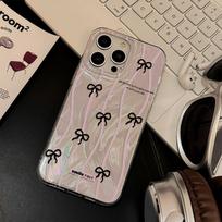ins girl heart bow for iPhone17promax Apple 16 laser phone case 14/15 large hole 13 apple 17