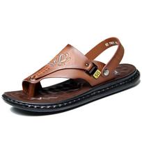 Naujiena Šlepetės Vasarinės Vyriškos Odinės Plokščiapadės Klasikinės Romėniškos Sandalos Lauko Paplūdimio Guminės Šlepetės Vyrui Vandens Žygio Sandalos 38 ruda