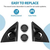 Car Door Panel Audio Horn Cover Tweeter Triple-Cornered Speaker Loudspeaker Cover Trim For Toyota Vios Yaris 2013- juoda