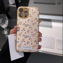 ins blue and yellow floral application Apple 17Promax mobile phone case IP16/15plus candy air cushion 14 women 13 soft IPhone17ProMax