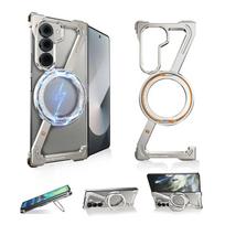 Eary for Samsung Galaxy Z Fold 7 Phone Case with Magsafe 360°Rotatable Magnetic Stand Metal Frameless Anti-Drop Protector Cover For Galaxy Z Fold 7