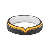Adjustable Sterling Wing Motif Ring Men Women Minimalist Asymmetrical Geometric Finger Adjustable Open Band