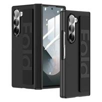 Luxury Fashion PC Hinge Phone Case For Samsung Galaxy Z Fold 7 6 5 4 3 5G Elasticity Wristband Shockproof Bumper Protect Cover Galaxy Z Fold7 juoda