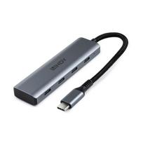 USB Hub - LINDY 4 Prievadų USB 3.2 Gen 2 Type C Hub, 10Gbps, Kompaktiškas Dizainas