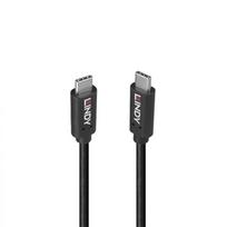 USB Kabelis - LINDY 0.5m USB 3.2 Type C 20Gbps 100W PD perdirbtas TPE