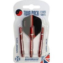Smiginio kotelių ir sparnelių rinkinys Harrows Twin Pack Medium - Raudona