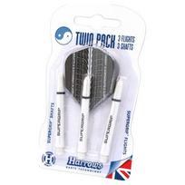 Smiginio kotelių ir sparnelių rinkinys Harrows Twin Pack Medium - Balta