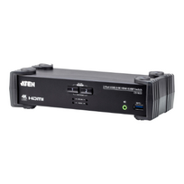 Aten  2-Port USB 3.0 4K HDMI KVMP Switch with Audio Mixer Mode  CS1822