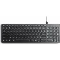 Klawiatura Perixx przewodowa PERIBOARD-215 scissor ultra-flat czarna 4x HUB (2x USB-A, 2x USB-C) | 11707 | 4049571003658