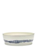 Serax - Salad Bowl White Stripes Blue Feast - Salotų dubenėlis - Balta