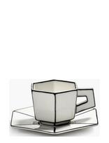 Serax - Espresso Cup + Saucer White/Black - Arbatos puodelis - Balta