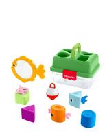 Fisher-Price - Friendship Forest Sort & Store Tackle Box Baby Toy With 6 Shape Blocks & Fishing Net - Žaislas - Marga / raštuota