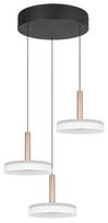 Šviestuvas lubų Trio Celeste, LED, 3000 °K, 3 x 7.5 W, ruda sp./balta sp.