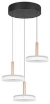 Šviestuvas lubų Trio Celeste, LED, 3000 °K, 3 x 7.5 W, ruda sp./balta sp.