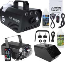 Light4Me GIG Set 2 - set (smoke machine + 1 litre smoke fluid + battery-powered bubble machine + 1 litre bubble fluid + 4-in-1 lighting effect)