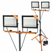 Statyvinis LED halogenų rinkinys 2x 100W prožektorius, darbinė lempa ant stovo