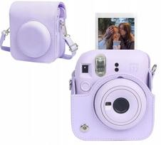 Fujifilm Instax Mini 12 dėklas mėlynas su dirželiu ekologiška oda