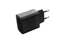 Pataisytas dvigubas 17 W USB kelioninis įkroviklis ir USB/USB-C laidas FIXC17N-2UC-BK