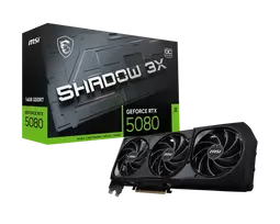MSI GeForce RTX 5080 16G SHADOW 3X OC Bulk Pack | NVIDIA | 16GB | GeForce RTX 5080 | GDDR7 | HDMI prievadų kiekis 1 | PCI Express Gen 5