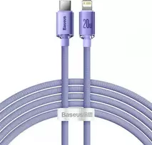 Kabel USB-C do Lightning Baseus Crystal, 20W, PD, 2m (fioletowy)