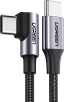Kabel USB-C do USB-C Ugreen US255, 3m, 60W, kątowy (czarny)