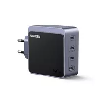 Sieninis įkroviklis Nexode S GaN 140W USB-A + 3xUSB-C QC4.0+ PD3.1, pilkas
