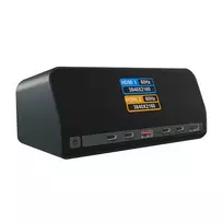 „11-in-1 doko stotis su „Power Delivery“ įkrovimo prievadais ir dideliu LCD ekranu, su 160 W GaN įkrovikliu“