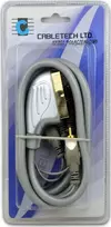 „Cabletech“ Scart – RCA (Cinch) x4 kabelis, 1,5 m, sidabrinis (KPO3419-1.5)