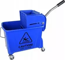 Šluota „CleanPRO 394641“ – „Cleanpro Kentucky“ vieno kibiro vežimėlis su presu, 20 l, mėlynos spalvos