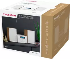 Grotuvas „Thomson Mini“ MIC121BT „COSY“ su „Bluetooth“, „Bass Boost“, CD, radiju, FM, 50 W, baltas