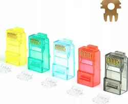 „NetRack“ RJ45 UTP 6 kategorijos jungtys, kabelis, „Netrack“, spalvų rinkinys (100 vnt.)