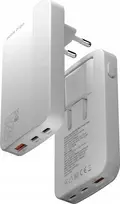 „Mobile Origin Slim Charger“ įkroviklis su 1 USB-A ir 2 USB-C jungtimis, 1,5 A (GAN-65W-SLM-WHT)