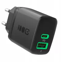 „Green Cell PowerSource Duo30“ įkroviklis, 1x USB-A, 1x USB-C, 3 A (CHARB-GC-30AC-B)