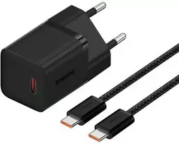 „Baseus“ įkroviklis „Baseus GaN5 mini 1C 30 W EU“ su USB-C kabeliu (cluster black)