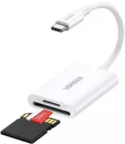 „Ugreen“ USB-C 2-in-1 kortelių skaitytuvas „Ugreen CM265“ (baltas)