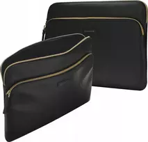 Torba dbramante Paris+ Pebbled full-grain leather sleeve for MacBook Pro 14'' and 14'' Laptop - Night Black