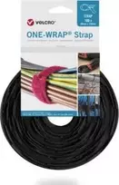 „One Wrap“ organizatorius su „Velcro“ juosta, 20 mm x 330 mm, 100 vnt., ugniai atspari, juoda