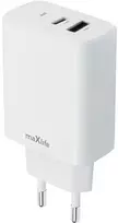 „Maxlife“ tinklinis įkroviklis PD QC MXTC-10-20AC, 1x USB-C, 1x USB, 20 W, baltas