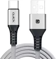 USB-A – USB-C „Quick“ kabelis, 1,5 m, pilkos spalvos (4752168141298)