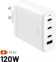 Įkroviklis „Fixed“ su 3 USB-A ir 1 USB-C jungtimis, 5 A (FIXCG120-3C1A-WH)