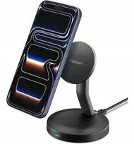 „Spigen“ įkroviklis SPIGEN EF151MS ESSENTIAL MAGNETIC MAGSAFE WIRELESS CHARGER 15W BLACK