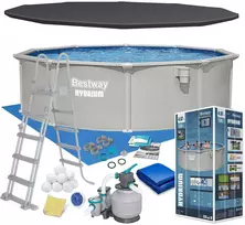 „Bestway“ visus metus naudojamas sodo baseinas iš plokščių elementų, 457 x 122 cm, „13-in-1“, „Bestawy“ 56384