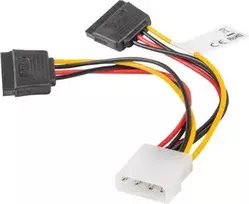 Lanberg Molex – SATA x2, 0,15 m, įvairių spalvų (CA-HDSA-11CU-0015)