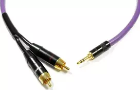 „Melodika“ kabelis su 3,5 mm „Jack“ jungtimi – RCA (Cinch) x2, 5 m, violetinis